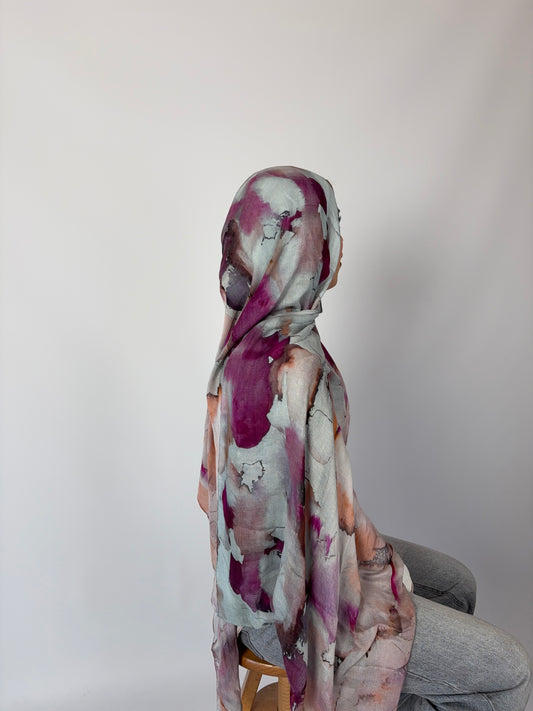 Watercolour Floral Inspired Modal Hijab by Elleveil
