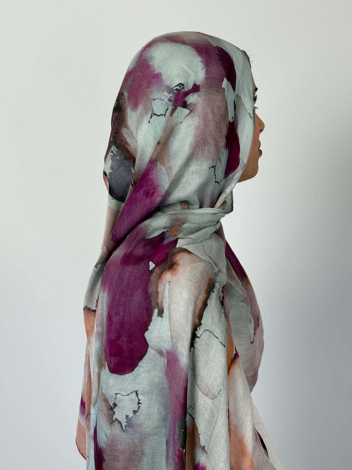 Watercolour Floral Inspired Modal Hijab by Elleveil
