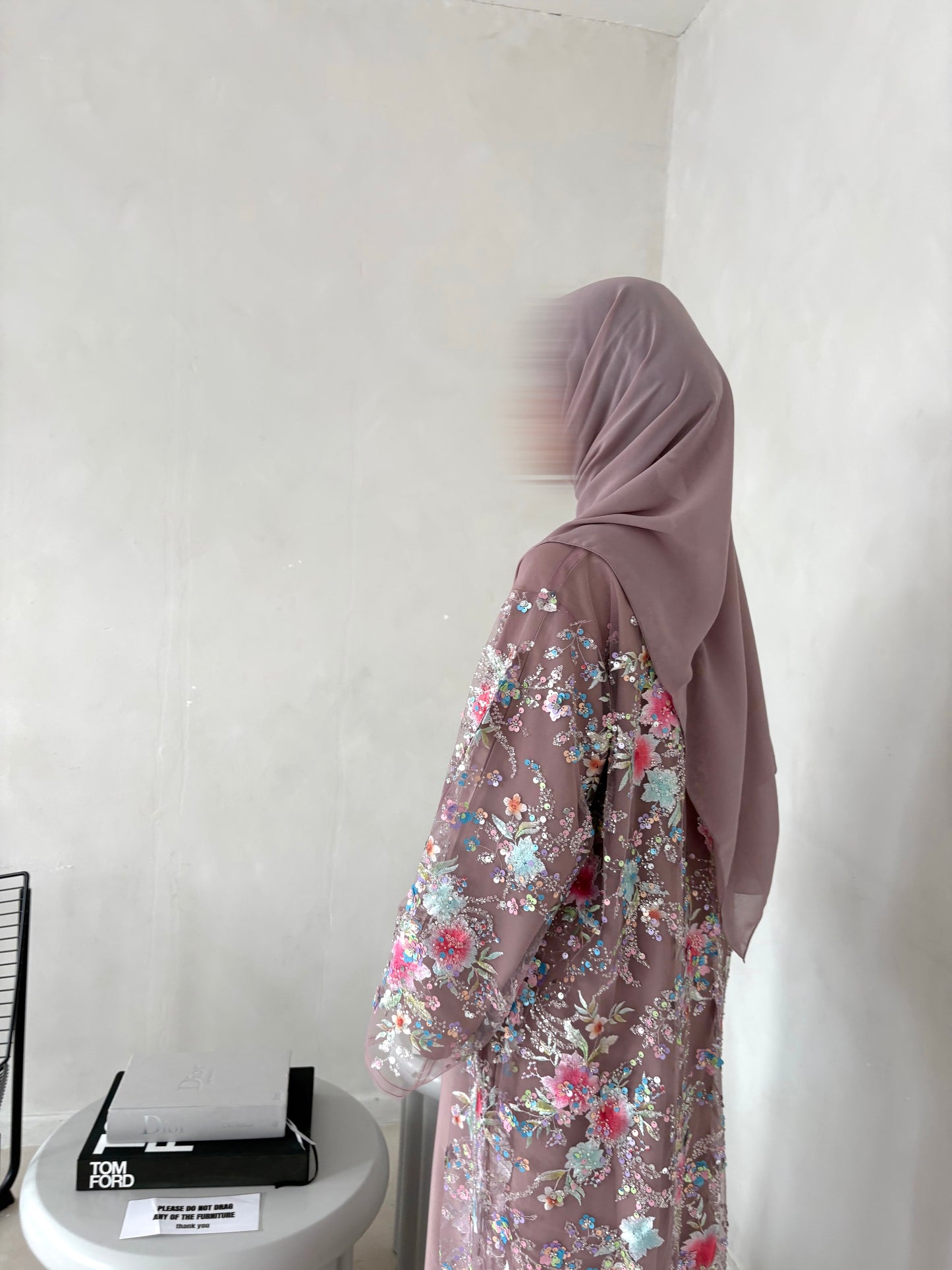 ‘Rose’ Embroidered Abaya by Elleveil