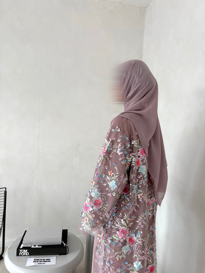 ‘Rose’ Embroidered Abaya by Elleveil
