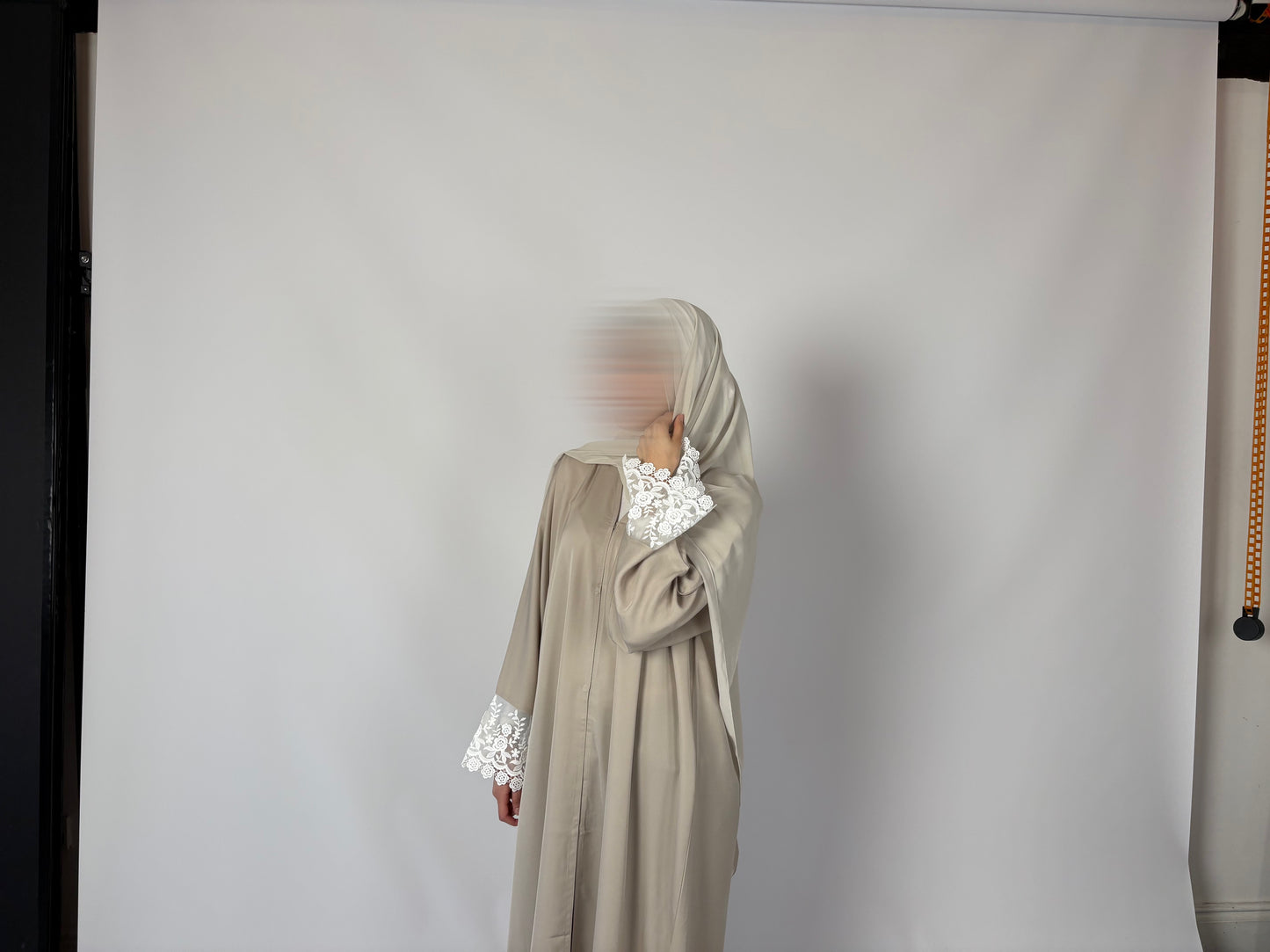 Cream Lace abaya