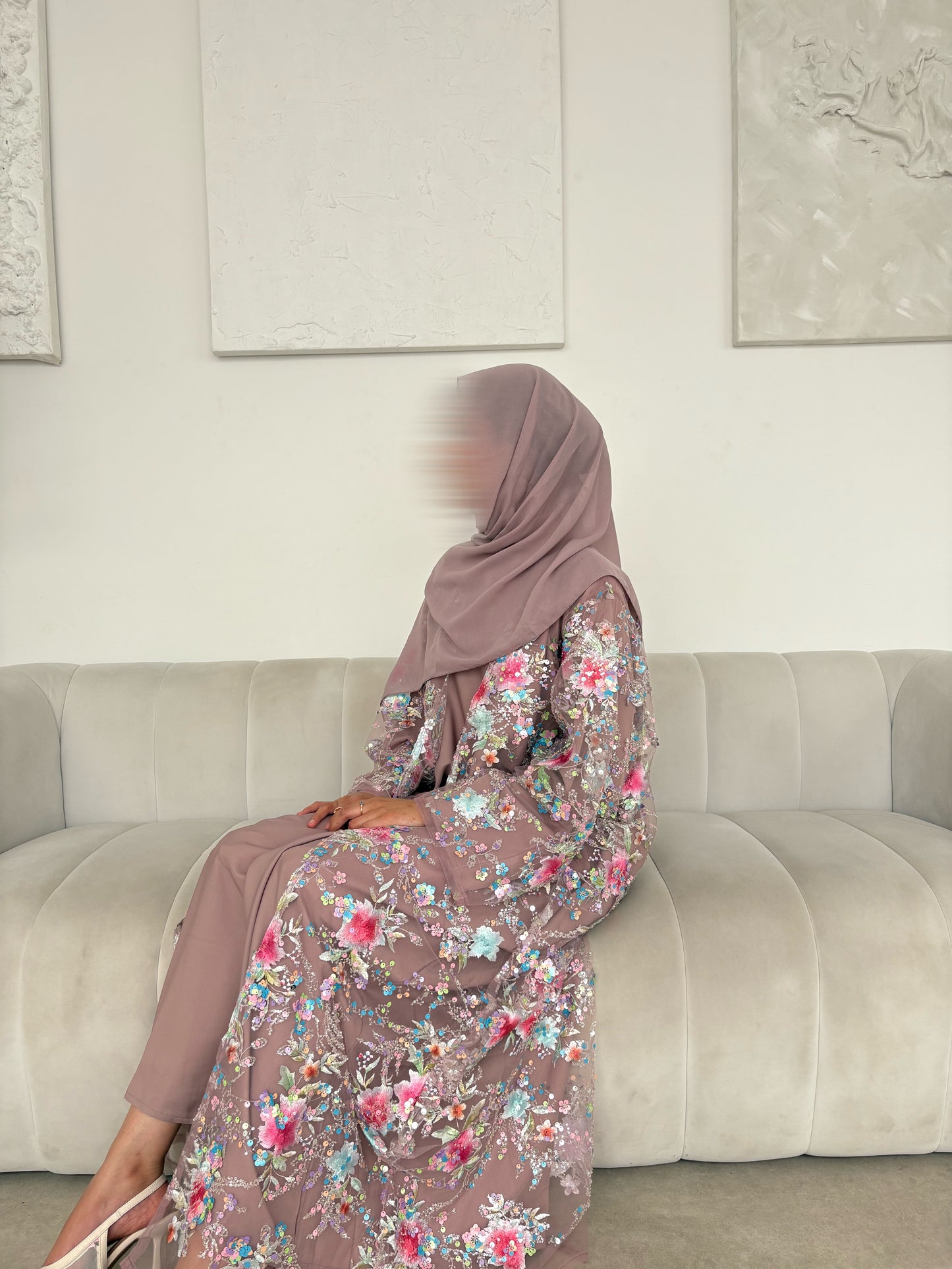 ‘Rose’ Embroidered Abaya by Elleveil