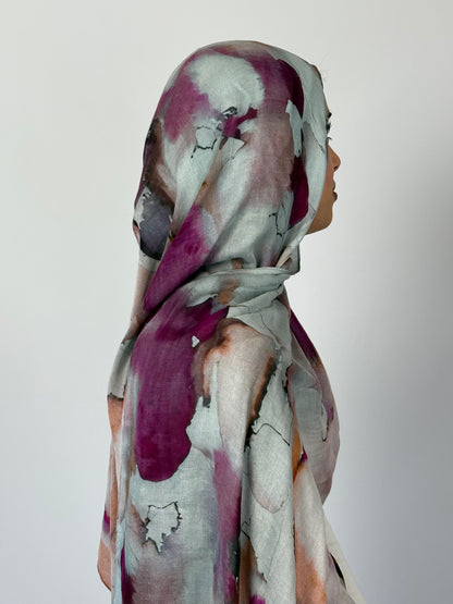 Watercolour Floral Inspired Modal Hijab by Elleveil