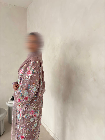 ‘Rose’ Embroidered Abaya by Elleveil