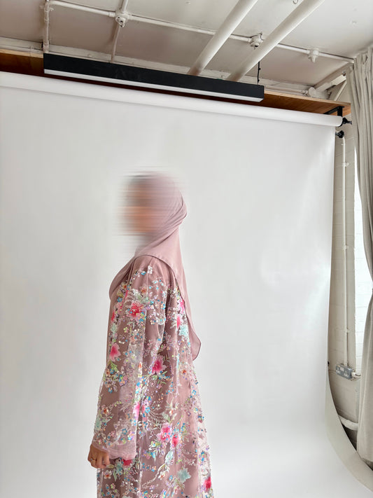 ‘Rose’ Embroidered Abaya by Elleveil