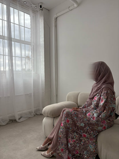 ‘Rose’ Embroidered Abaya by Elleveil
