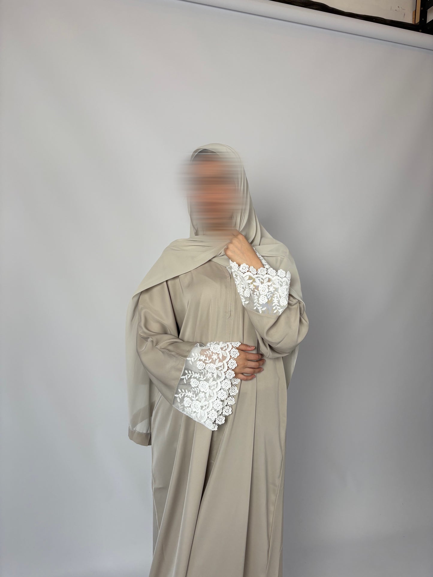 Cream Lace abaya