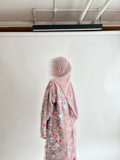 ‘Rose’ Embroidered Abaya by Elleveil